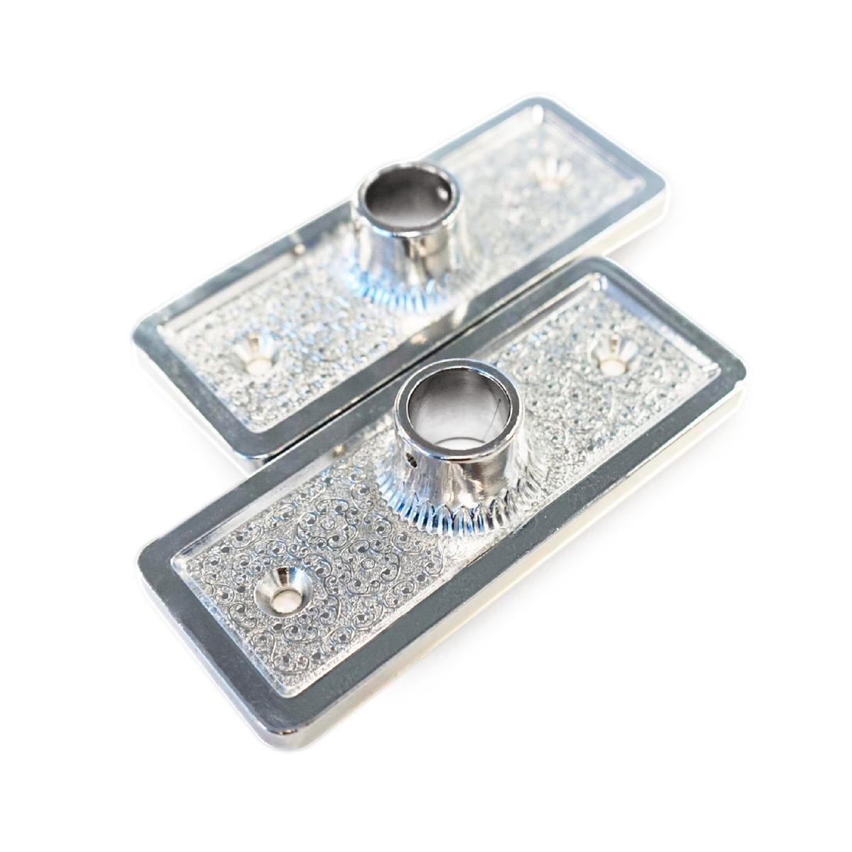 Sandleford 19mm Chrome Steel Rod Fitting Brackets 2 Pack Shower Curtain