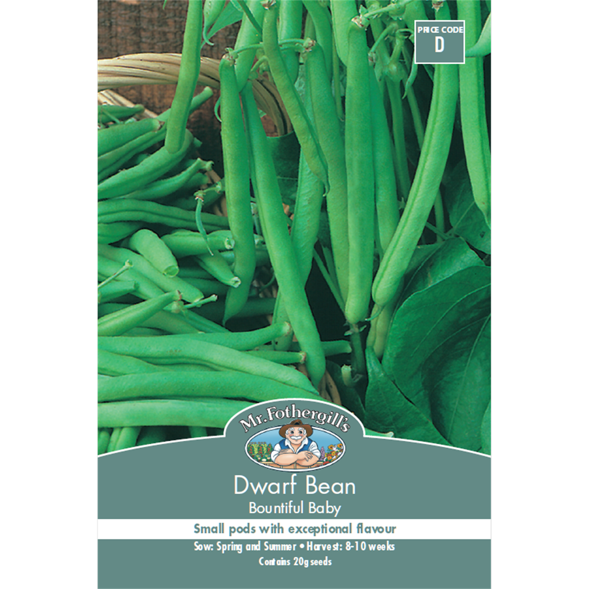 Mr Fothergill Dwarf Bean Seeds 10 Weeks Abundant Crops Ideal For Freezing - SuperSaverAU - view 1