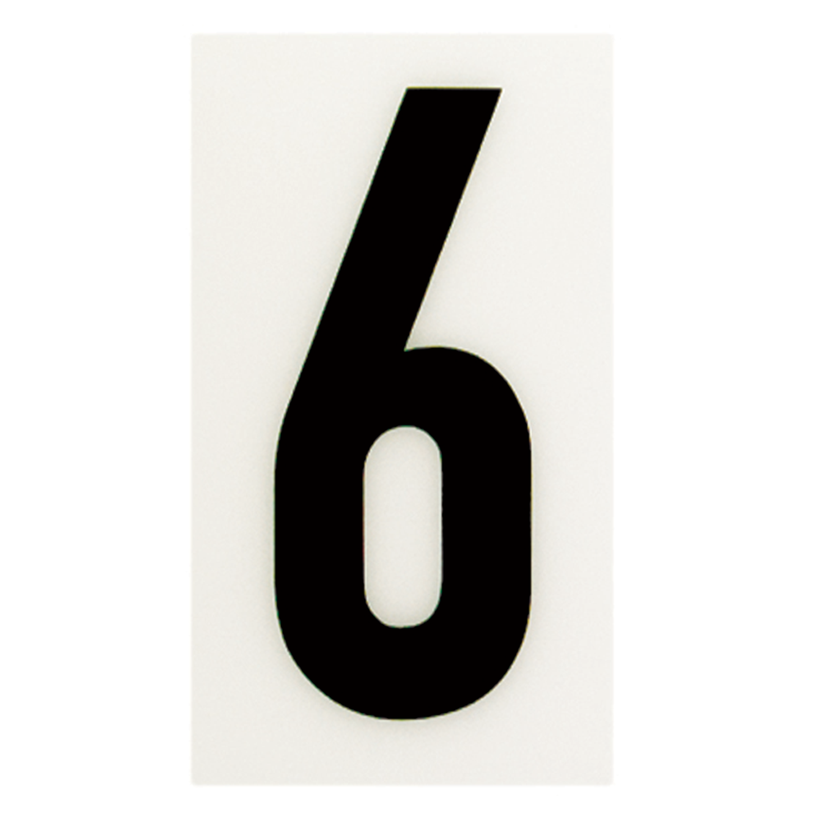 Sandleford 85mm White Self Adhesive House Number 6 Polycarbonate Gloss Weather Resistant