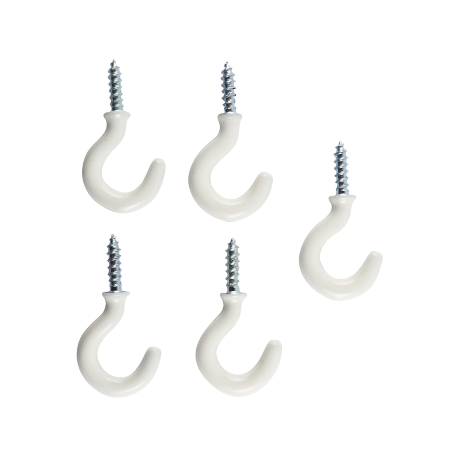 Everhang 10mm White PVC Coated Steel Cup Hook - 5 Pack