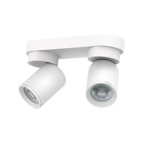 Click 2 Head Adjustable GU10 Spotlight Matte White Iron Hardwired SL2222WH