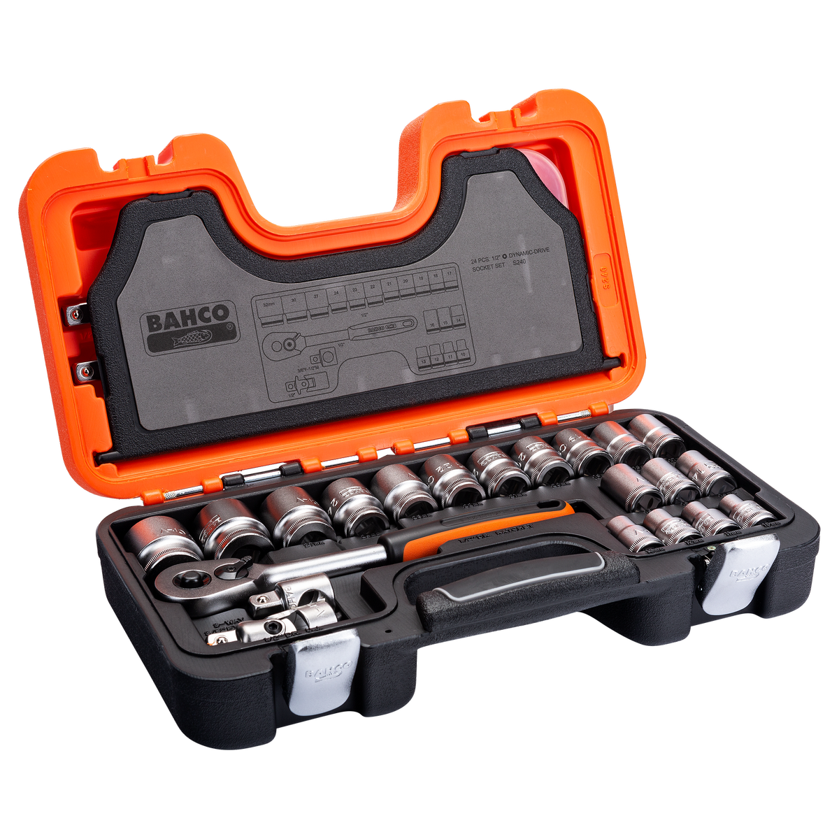 Bahco 1/2" Square Drive Socket Set - 18 Metric Hex Sockets 10-32mm - SuperSaverAU - view 2