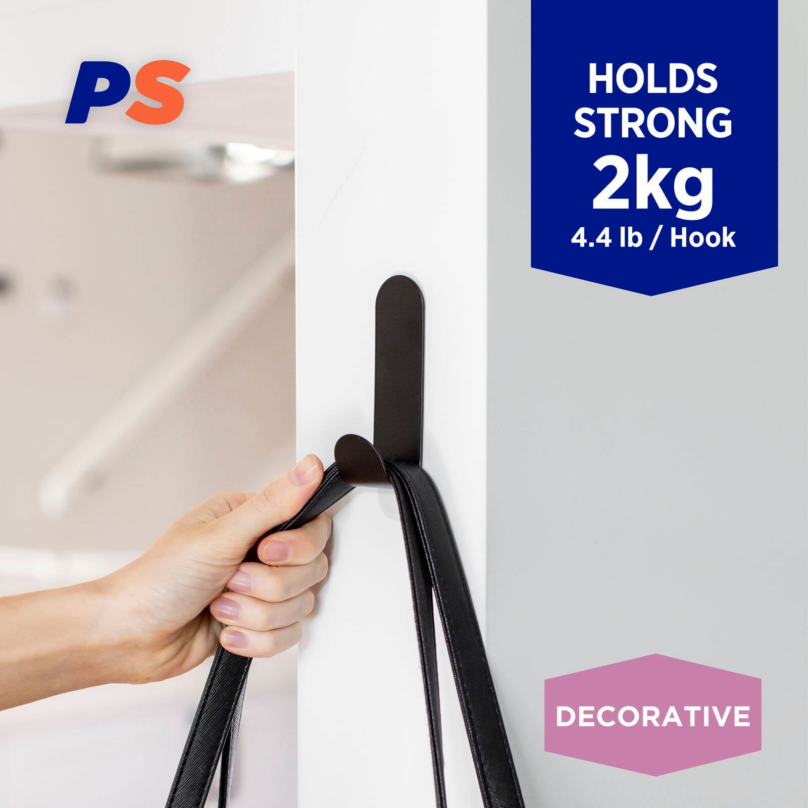 Permastik Large Matte Black Stainless Steel Hook