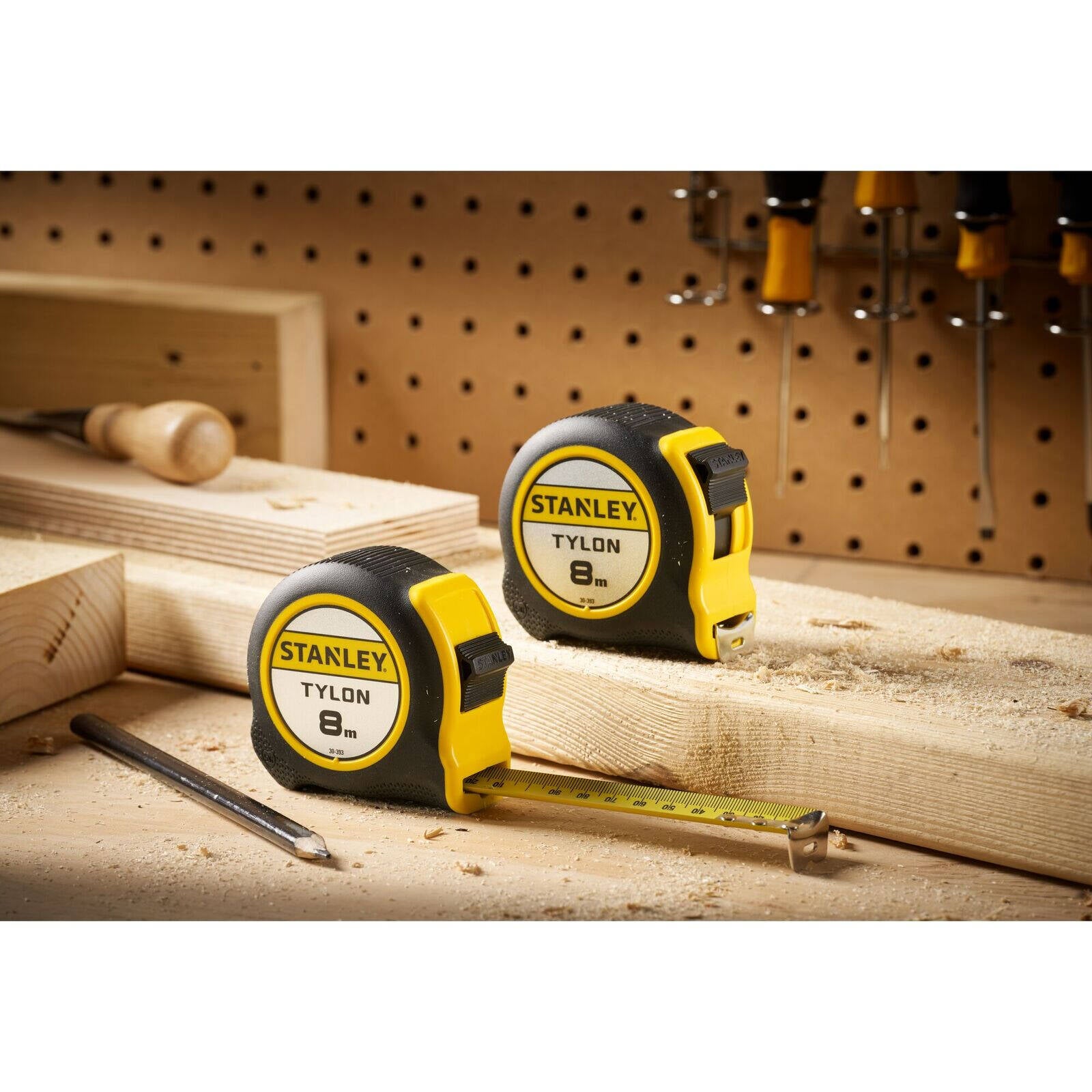 Stanley Tylon 8m Tape Measure Twin Pack with Shock-Resistant Case
