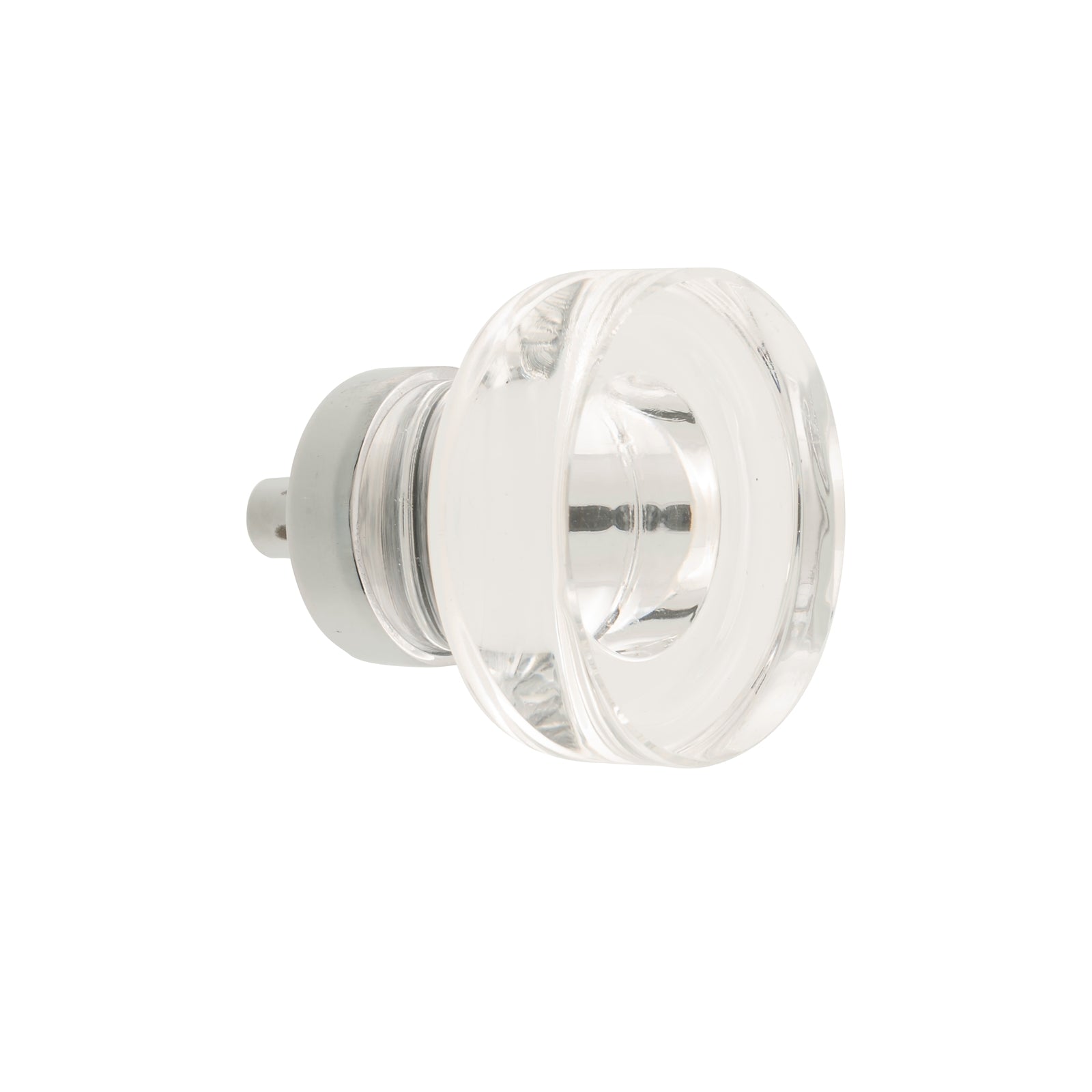 Prestige 32mm Brushed Nickel Round Crystal Knob - Aluminium