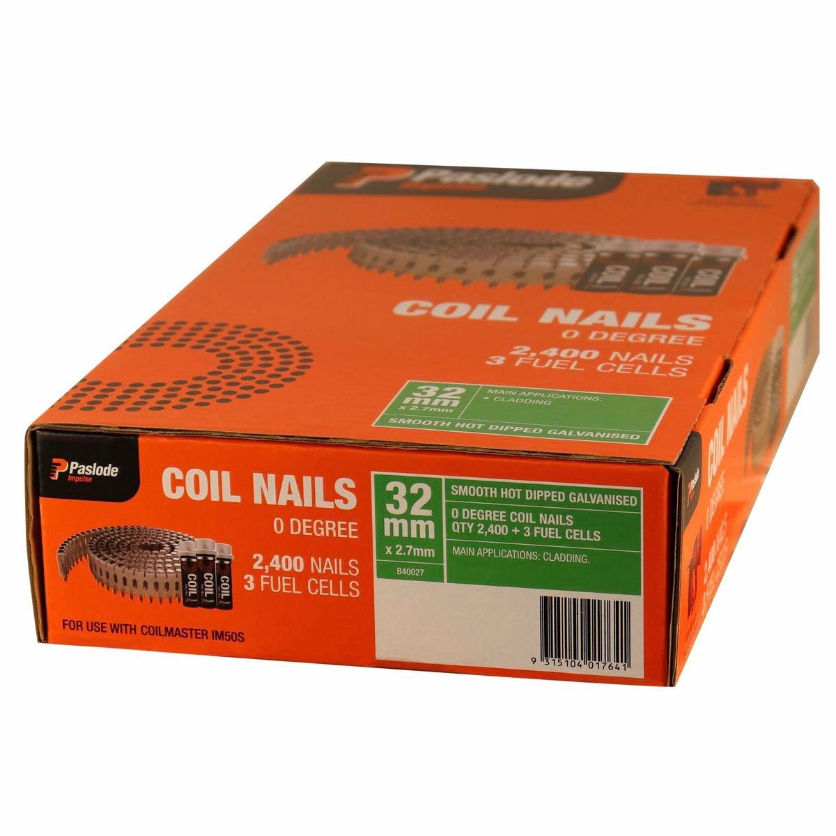 Paslode 32 x 2 7mm Impulse Coil Nails - 2400 Pack - Hot Dip Galvanised - SuperSaverAU - view 1