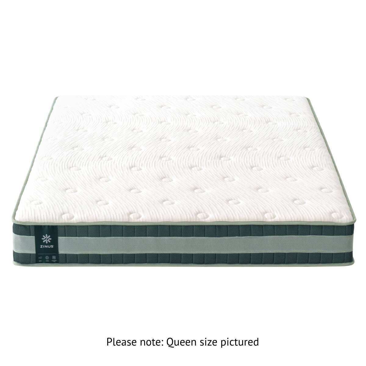 Zinus Queen Pocket Spring Mattress - Green - iCoils and Open-Cell Memory Foam - AU-MSSBO4ZC-08Q