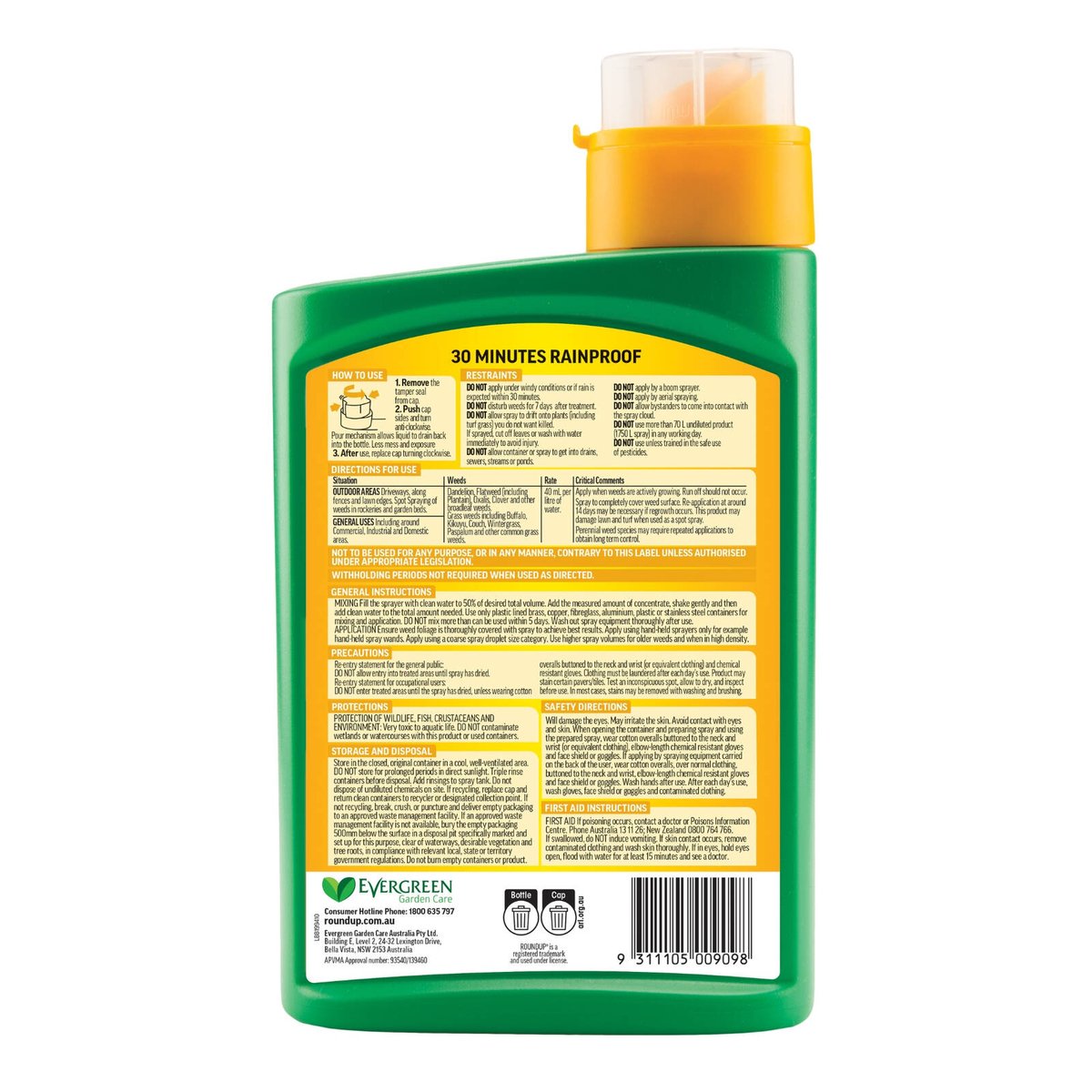 Roundup Total Weedkiller Concentrate 1L, Non-Selective Post-Emergent
