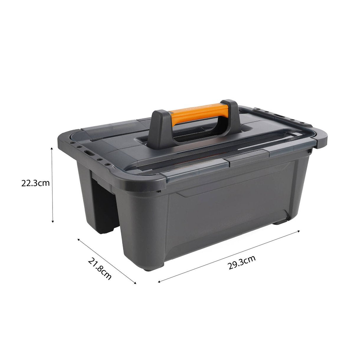 Ezy Storage 22L Bunker Tough Heavy Duty Caddy - Charcoal - Modular Stacking - SuperSaverAU - view 2