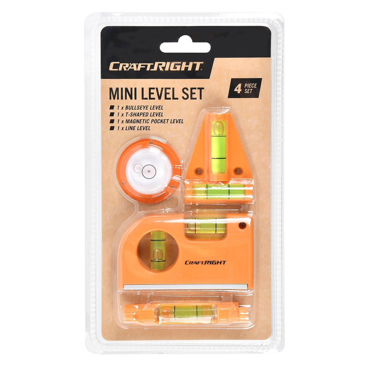 Craftright Mini Level Set - 4 Piece Compact Toolset - 85mm x 20mm x 130mm - SuperSaverAU - view 3