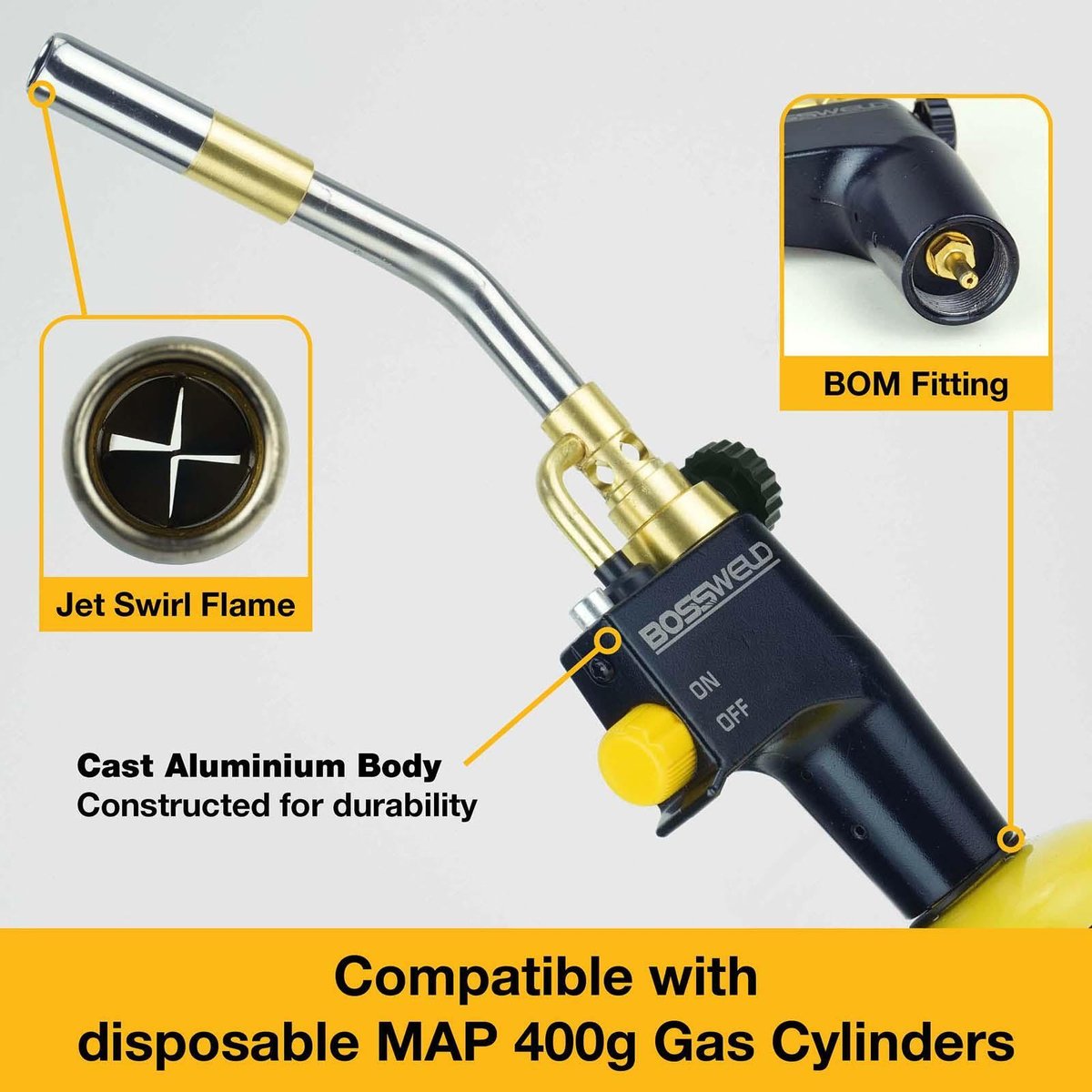 Bossweld Adjustable MAP Pro-Torch Black 400116