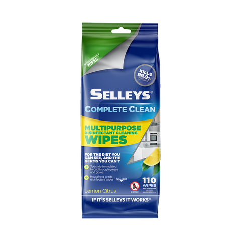 Selleys Complete Clean Biodegradable Multipurpose Disinfectant Wipes - 110 Pack