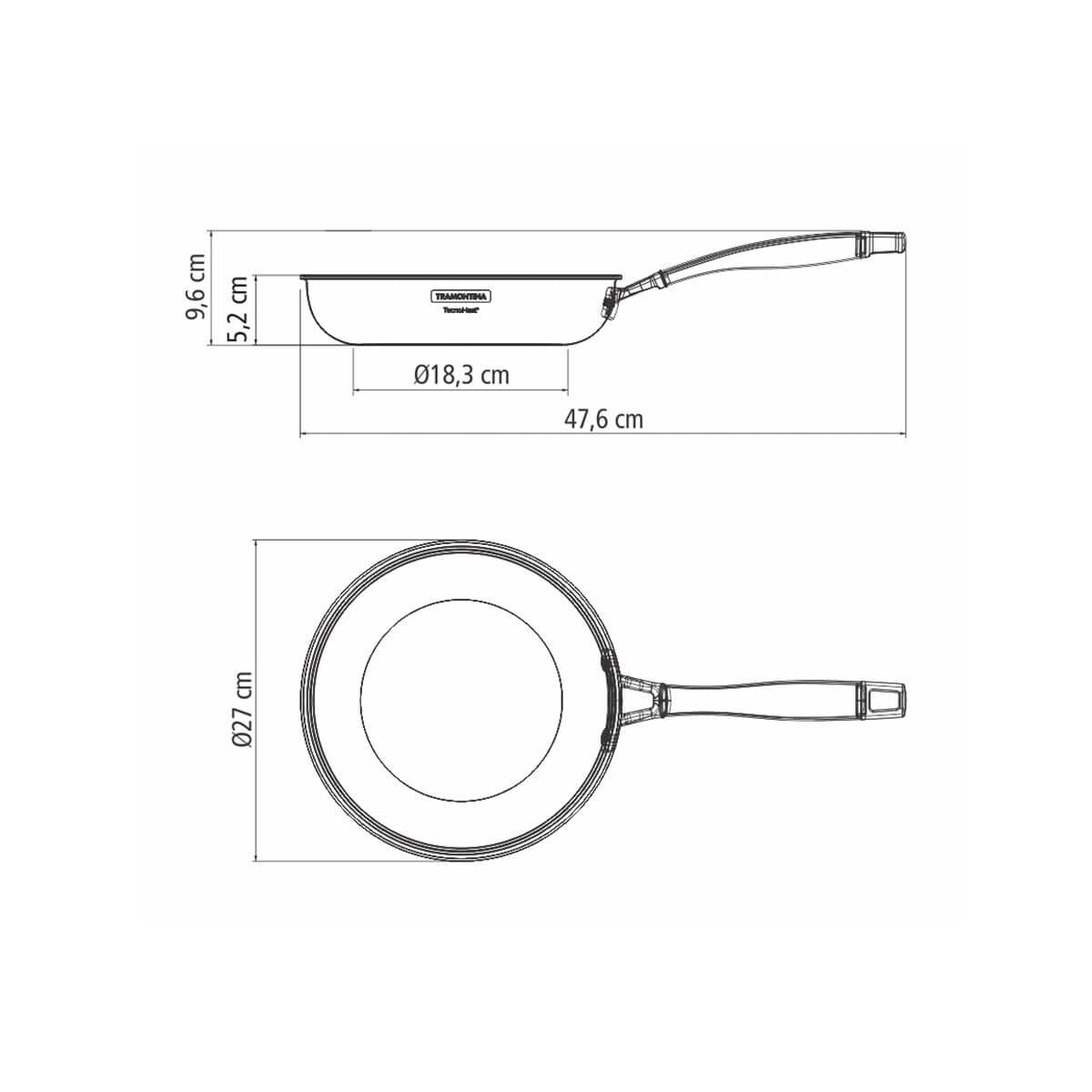 Tramontina Grano 26cm Tri-Ply Clad Ceramic Frying Pan - Stainless Steel - Induction - 62155266