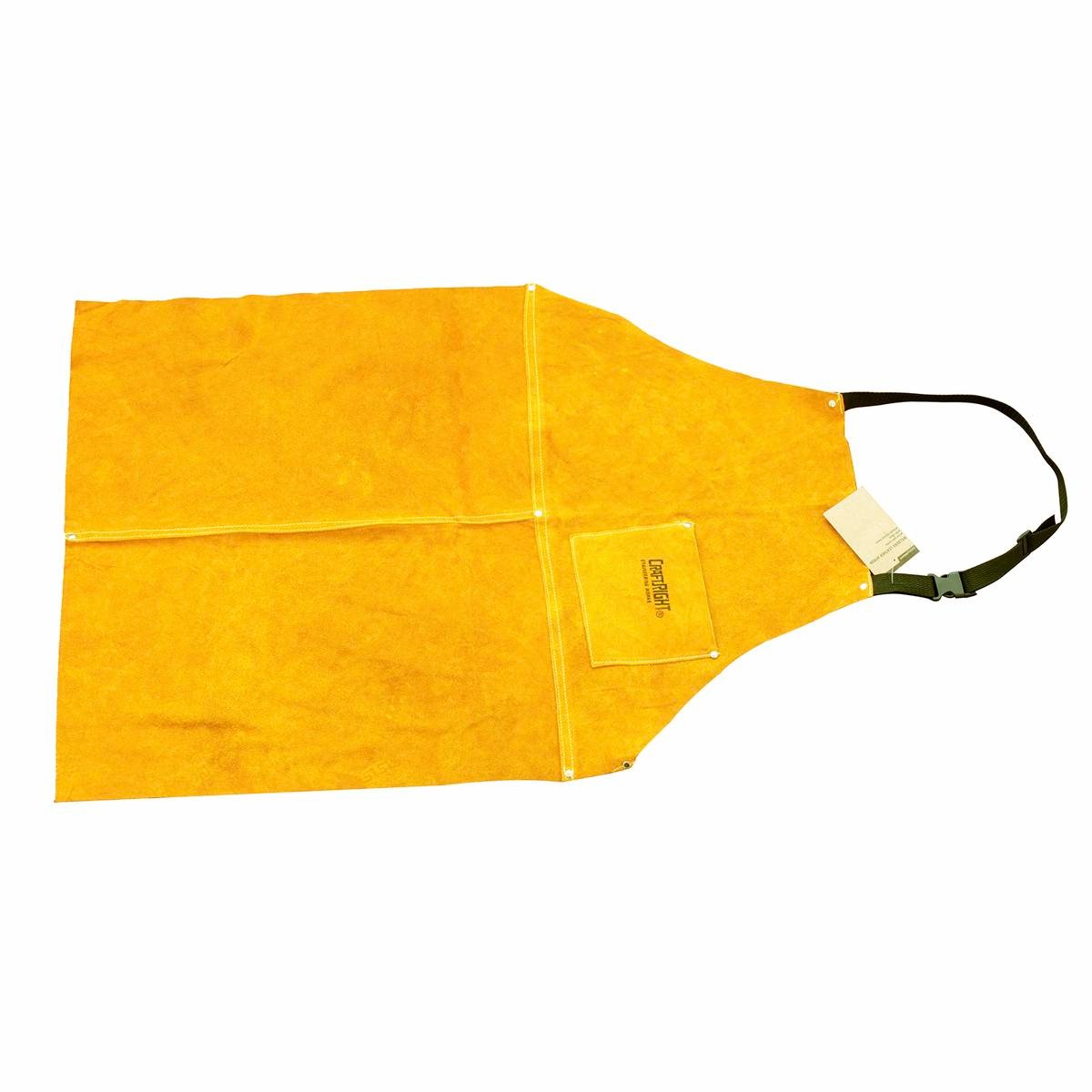 Craftright Split Cow Leather Welders Apron Natural Tan