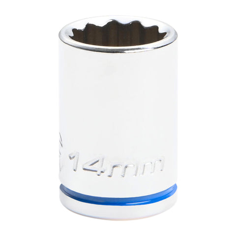 Kincrome 14mm 3/8" Drive Shallow Socket - 12 Point, Chrome Vanadium Steel
