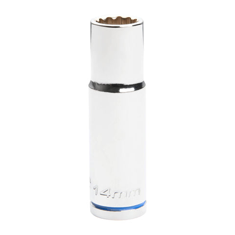 Kincrome 14mm 1/2" Drive Deep Socket, Chrome Vanadium Steel, 12 Point, Rust Resistant