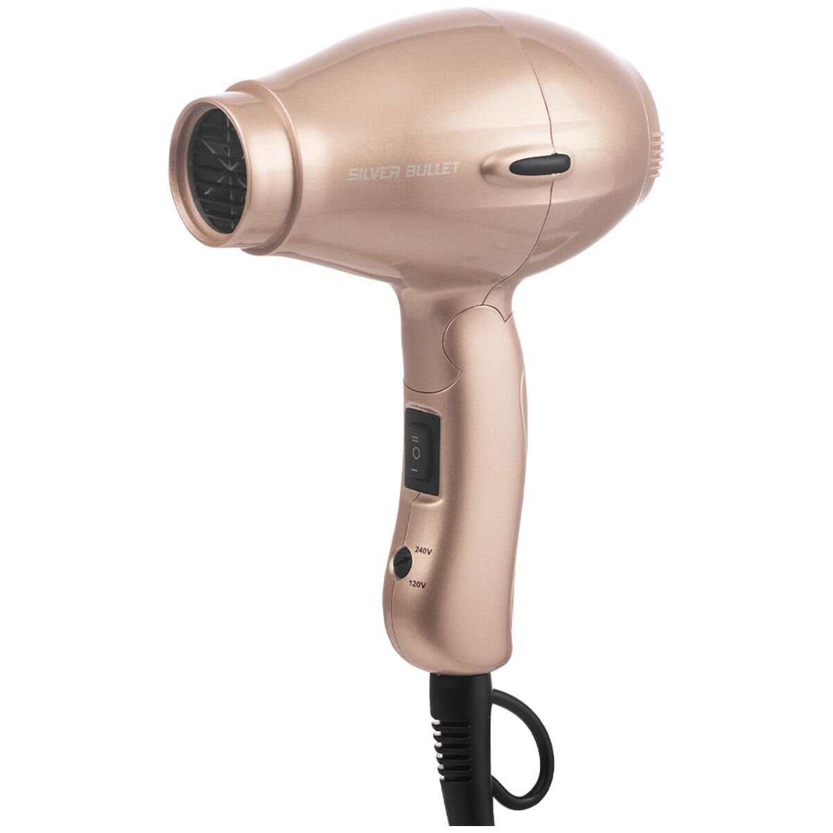 Silver Bullet Runway Foldable Travel Hair Dryer 1200W - Champagne, 12m/s Airflow, Dual Voltage - 900423