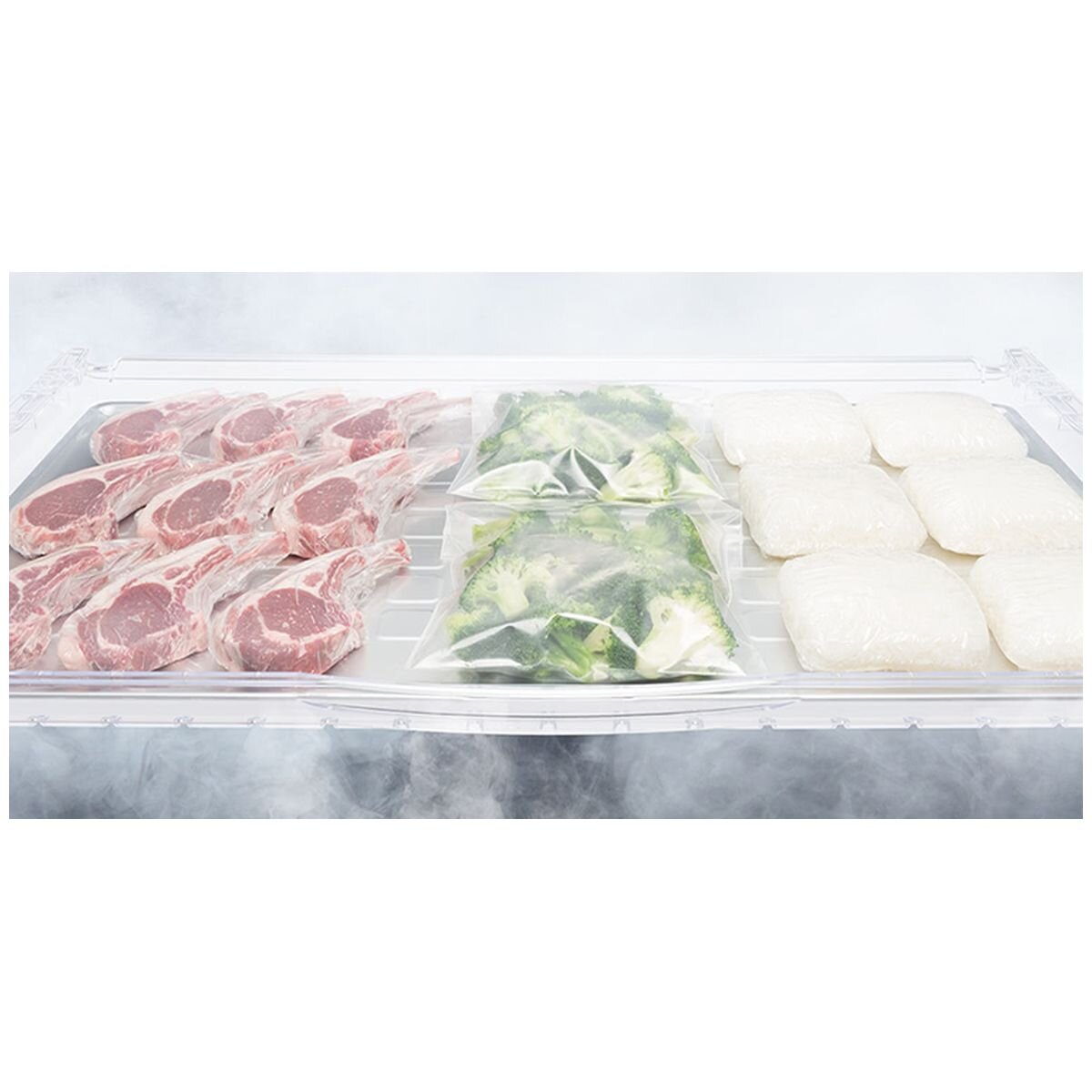 Hitachi 735L French Door Fridge - Crystal Mirror Glass, Vacuum Compartment, Made in Japan - RZX740RAX