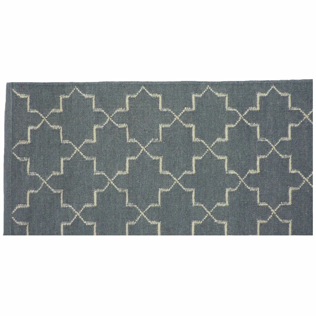 Cadrys Moroc FL Grey Handspun Wool Rug 160x230cm - Knotted - 5mm Pile - MORG1