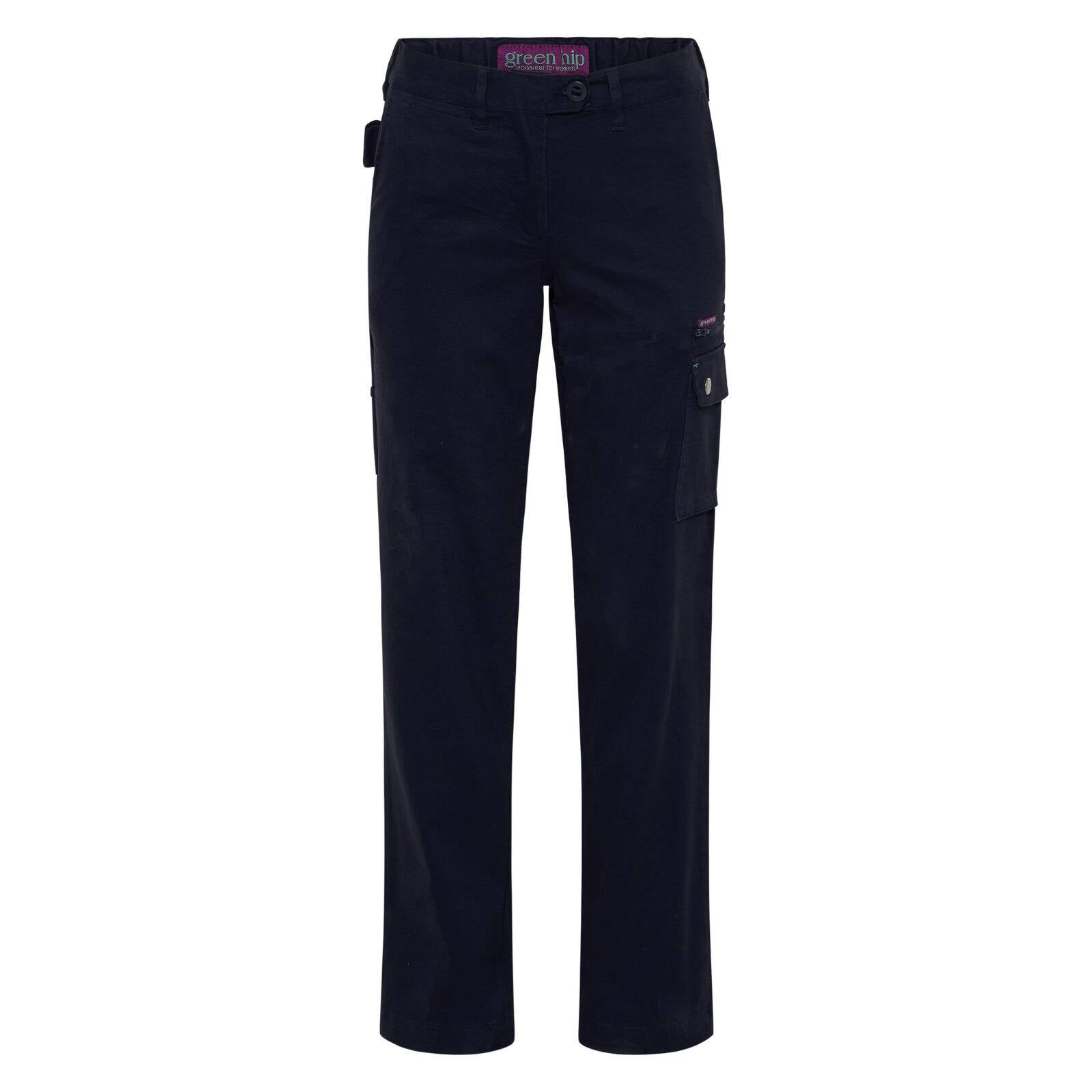 Green Hip Give Cargo Pants Blue Size 8 Cotton Drill Straight Leg