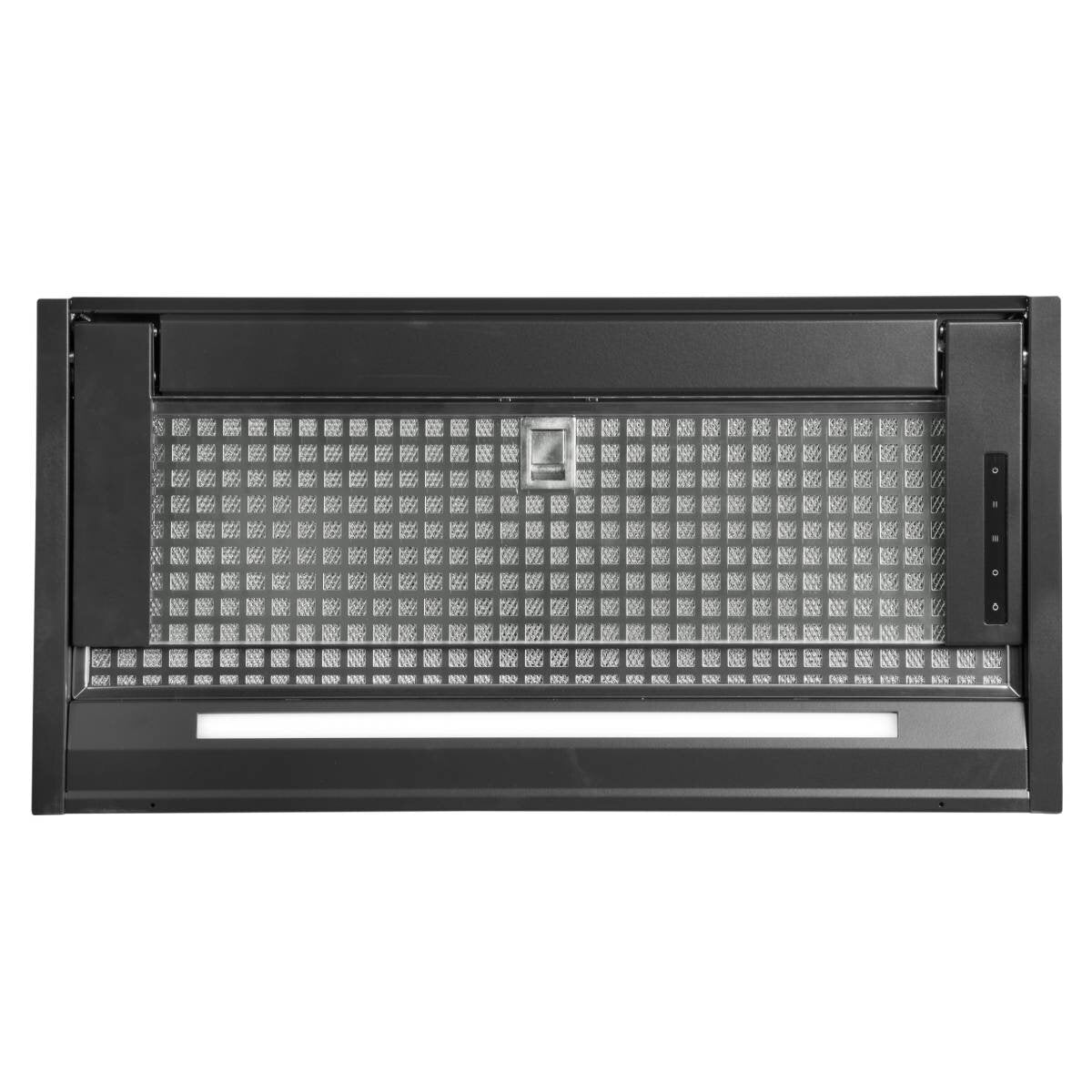 Artusi 60cm Concealed Rangehood - Matte Black Glass Fascia - 714m³/h, 3 Fan Speeds - WUM60B