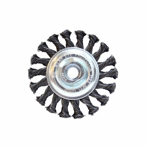 Craftright 100mm Twistknot Wheel Brush HD Steel Wire M14 Thread for Angle Grinders