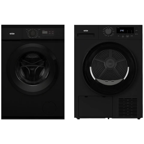 Mykin 6kg Front Load Washer and 8kg Heat Pump Dryer Package - Black - Not Stackable - MFLW600BMHPD800B