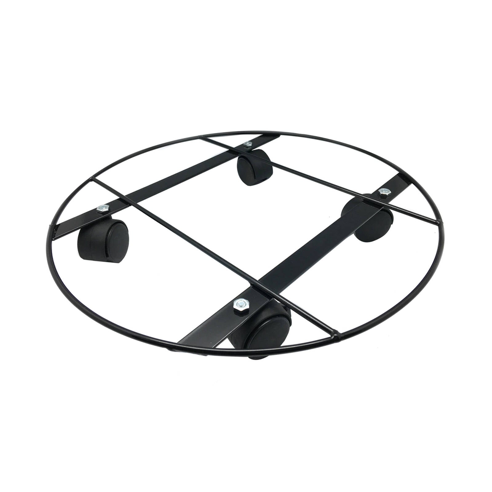 Eden 35cm Heavy Duty Round Pot Plant Trolley Black 60kg