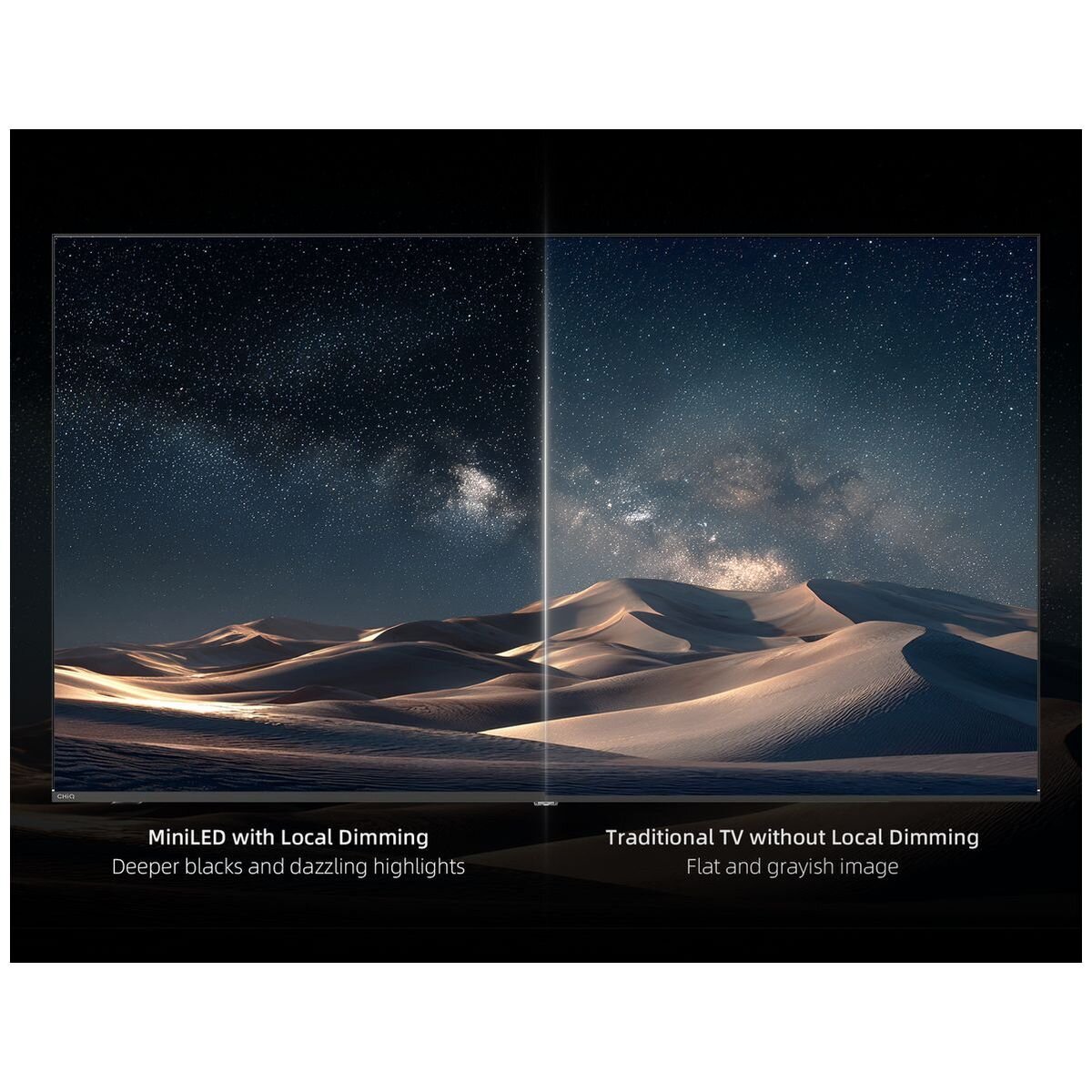 CHiQ 55 Inch 4K QD Mini LED TV - 144Hz Refresh Rate, Dolby Vision IQ, Google TV - 55M810N
