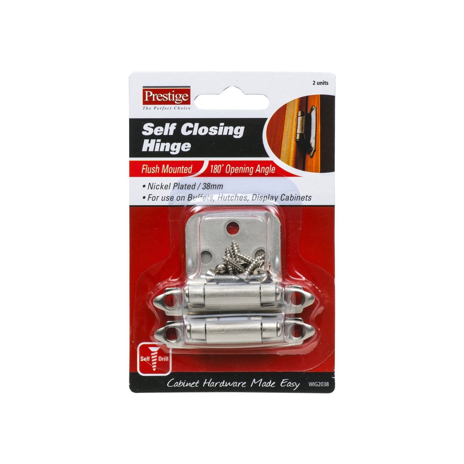 Prestige 38mm Nickel Plated Steel Flush Self Closing Hinge