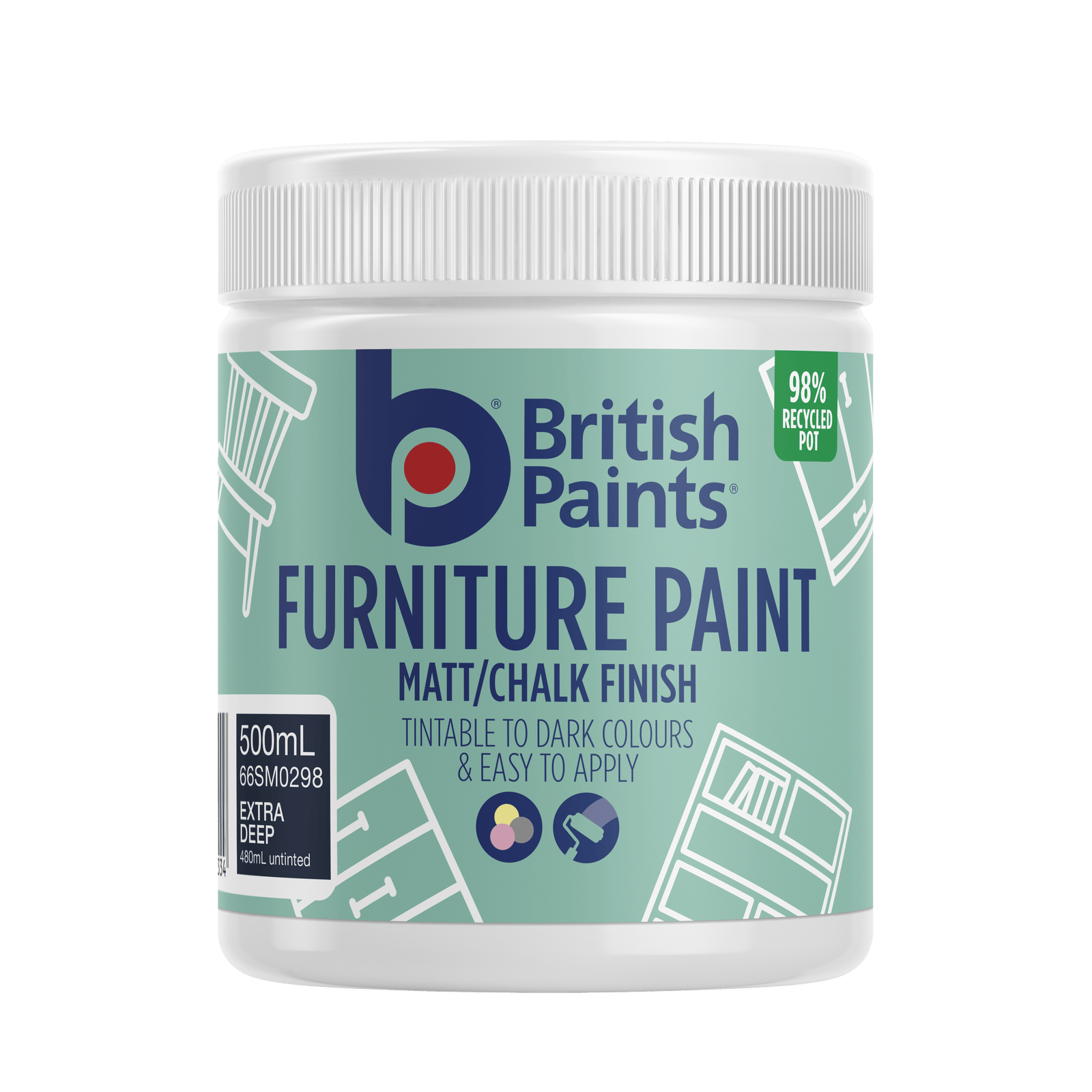 British Paints 500ml Extra Deep Matt Furniture Paint