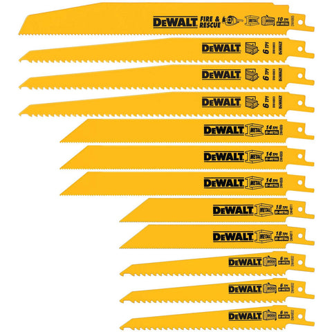 DeWALT Bi-Metal Reciprocating Saw Blade 12 Piece Set with Case DW4892