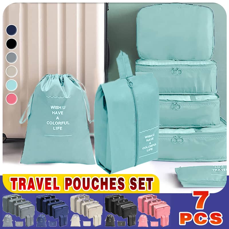 7-Piece Travel Packing Cubes Set - Aqua Blue - view 2