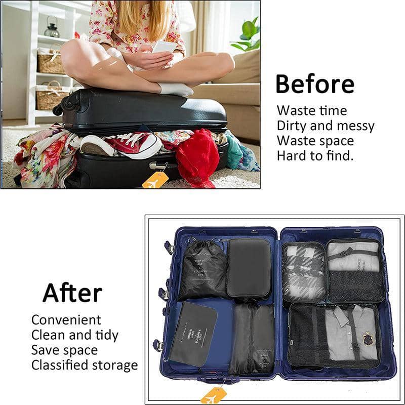 7-Piece Travel Packing Cubes Set - Aqua Blue - view 5