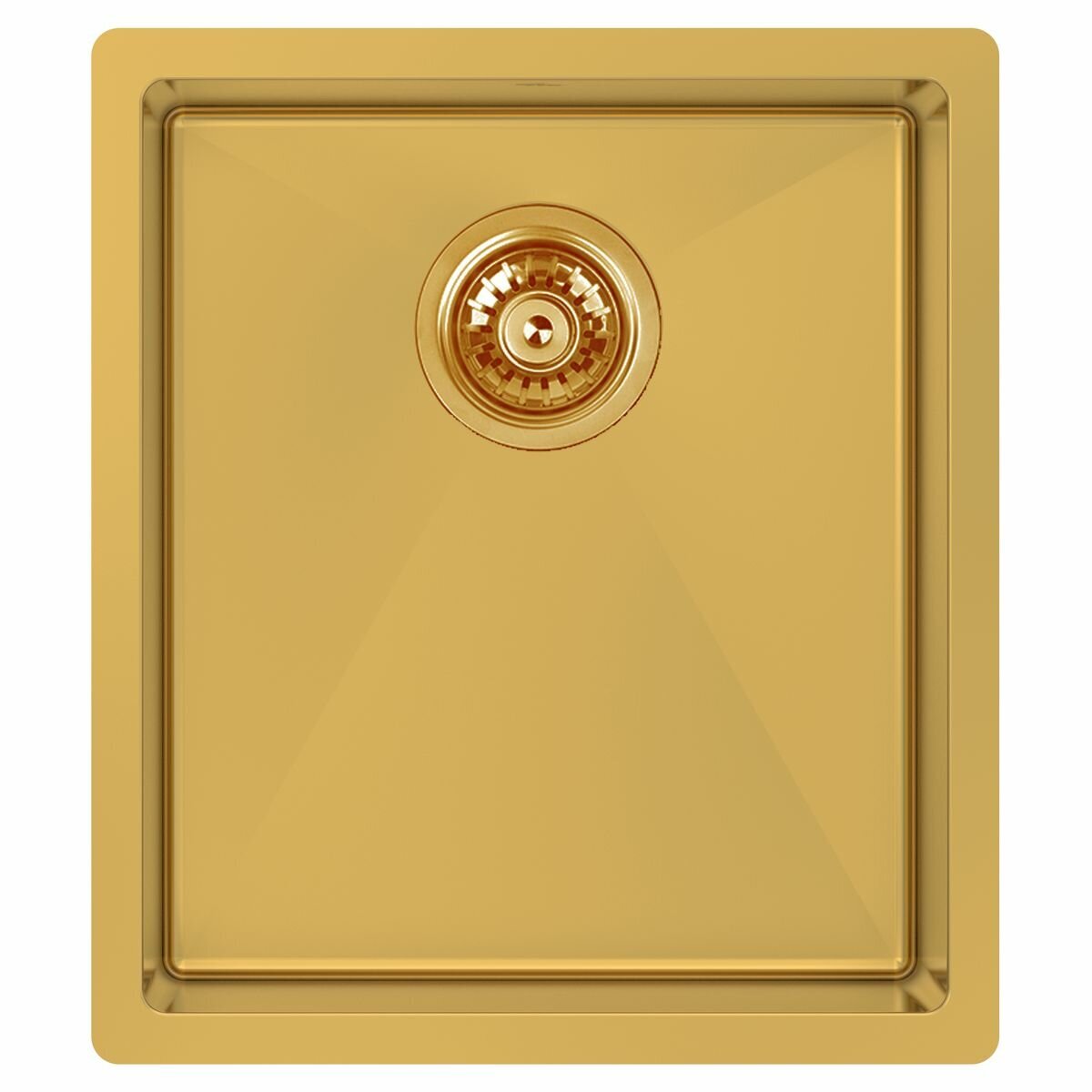 Abey Piazza single bowl sink - Eureka Gold finish - 27L bowl capacity - removable drainer - CR340G