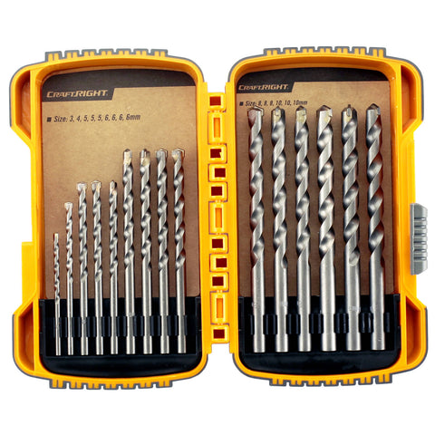Craftright 15 Piece 3-10mm Masonry Drill Bit Set