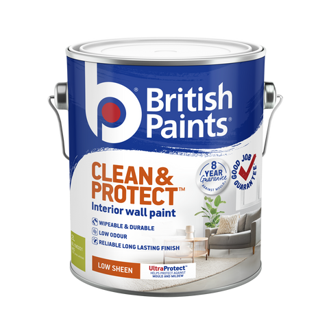 British Paints Mid Clean & Protect Low Sheen Interior Paint 2L