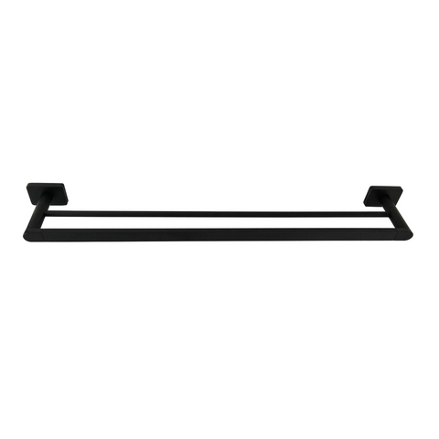 Barelli 600mm Double Towel Rail - Matte Black - Rigoni Design - SuperSaverAU - view 1
