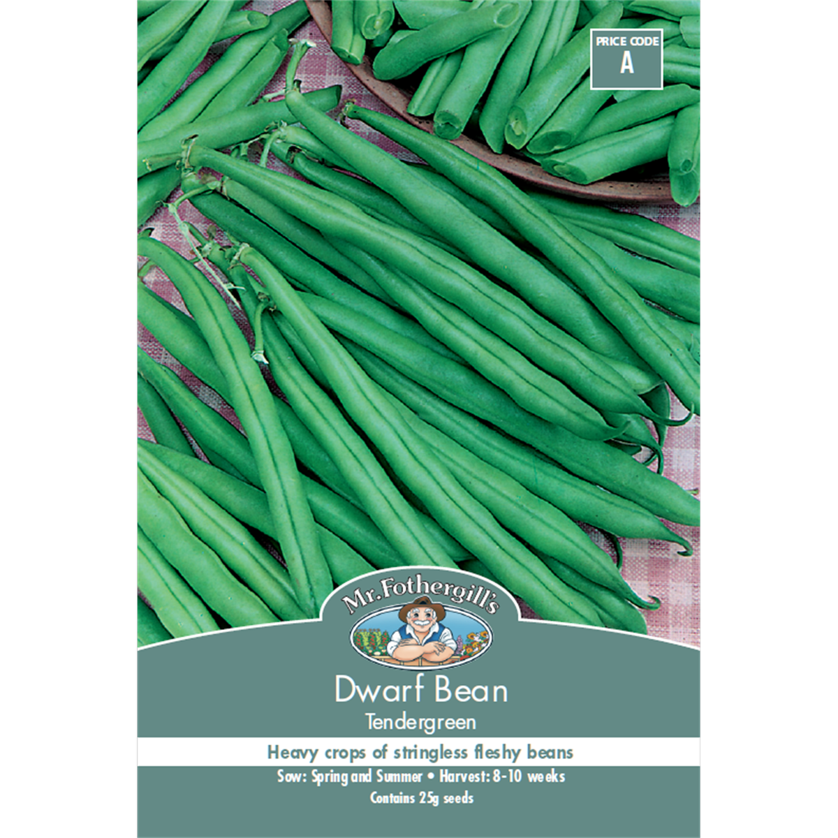 Mr Fothergill's Tendergreen Dwarf Bean Seeds - 60cm Stringless Green Pods
