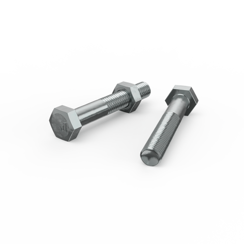 Zenith M10 x 65mm Zinc Plated Hex Head Bolts and Nuts - 2 Pack - Durable Fastening - SuperSaverAU - view 1