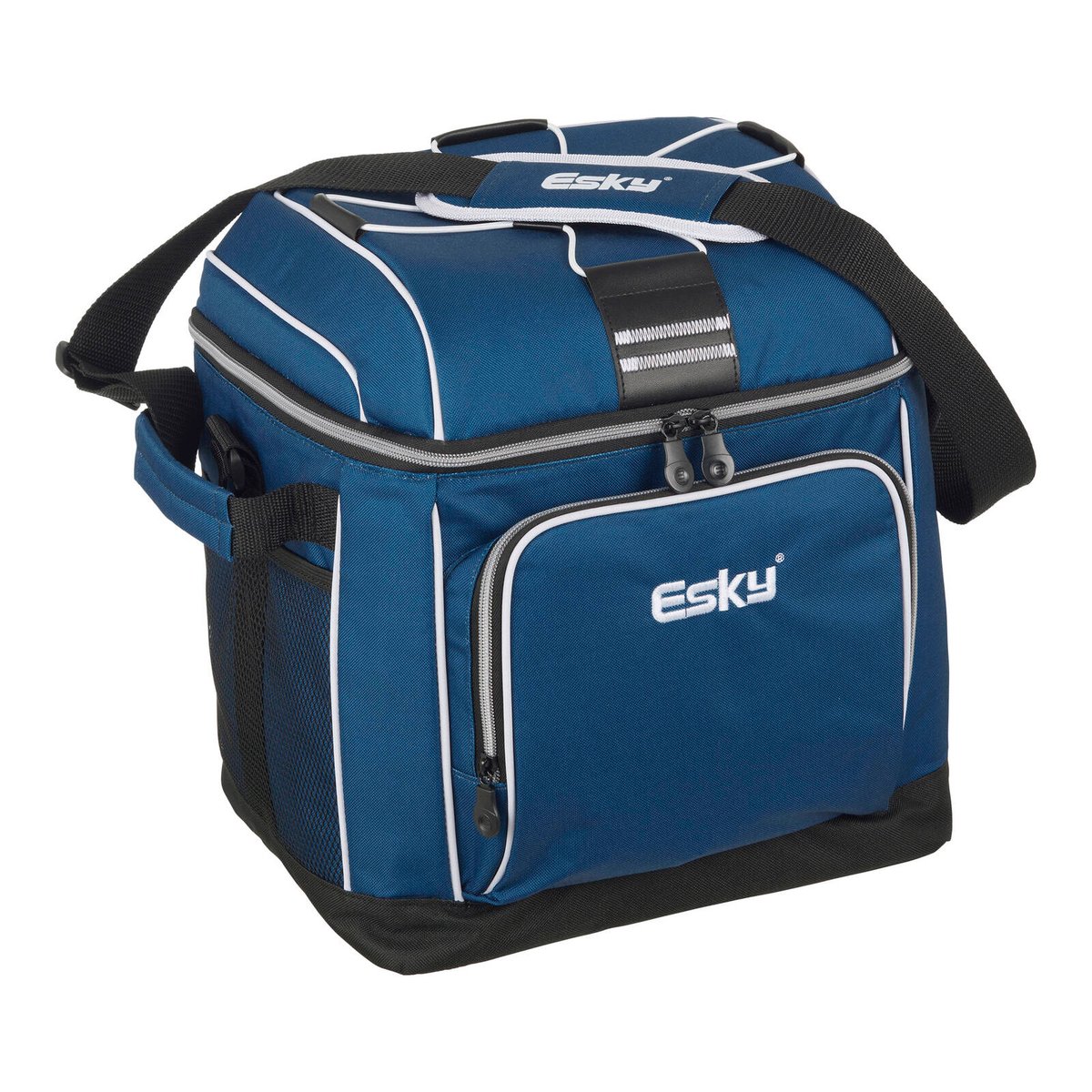 Esky 30 Can Soft Cooler Bag - Blue 16L, Zip-Top with Front & Side Pockets