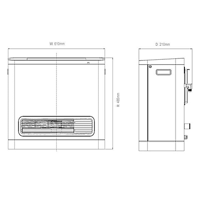 Omega Altise Unflued LPG Convector Heater - Silver, 5.8 Star, Heats Up to 97m2, Remote and Timer - OAGCH25LPS