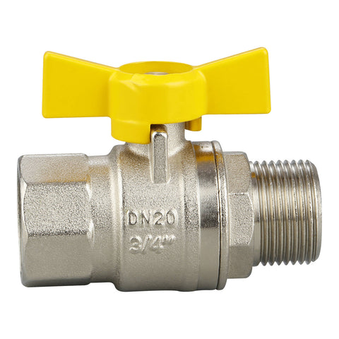 Kinetic 20mm Lead Free Brass Male and Female Butterfly Handle Gas Ball Valve