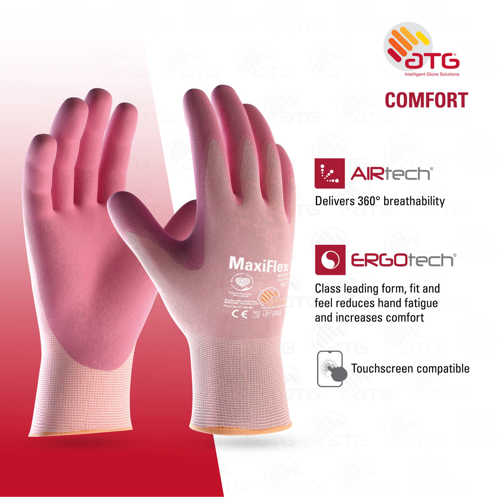ATG MaxiFlex Active Machine Washable Work Gloves - Large