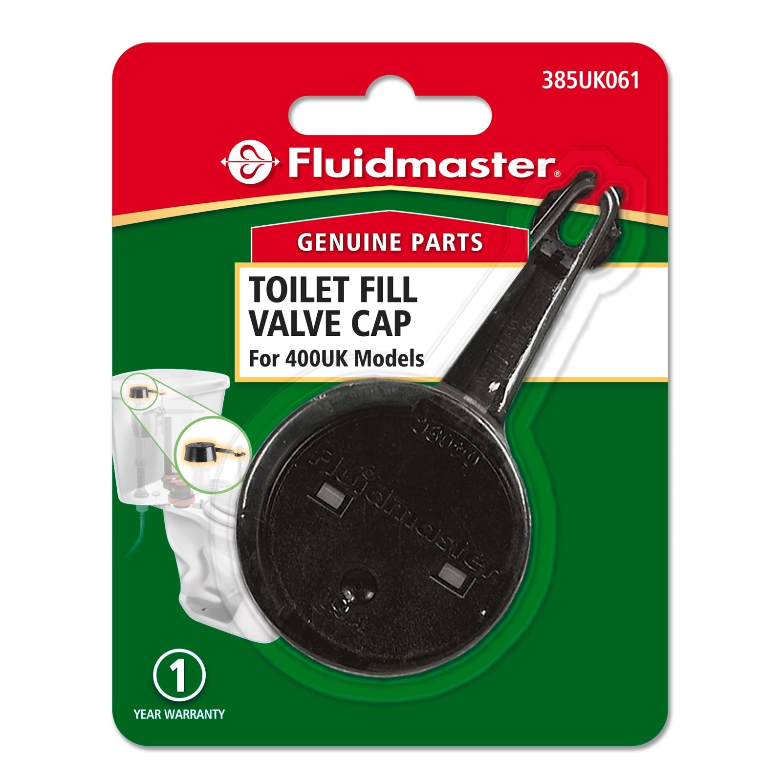 Fluidmaster 400UK Toilet Inlet Valve Cap Assembly - Tool-Free Fit