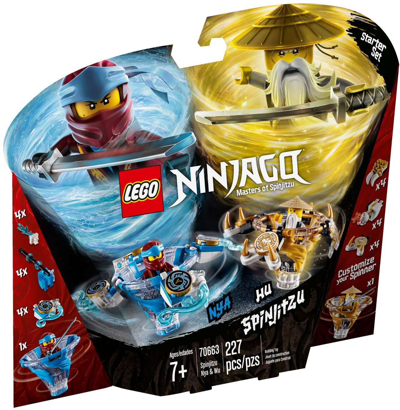 LEGO 70663 Spinjitzu Nya & Wu Ninja Spinner Toys - SuperSaverAU - view 1