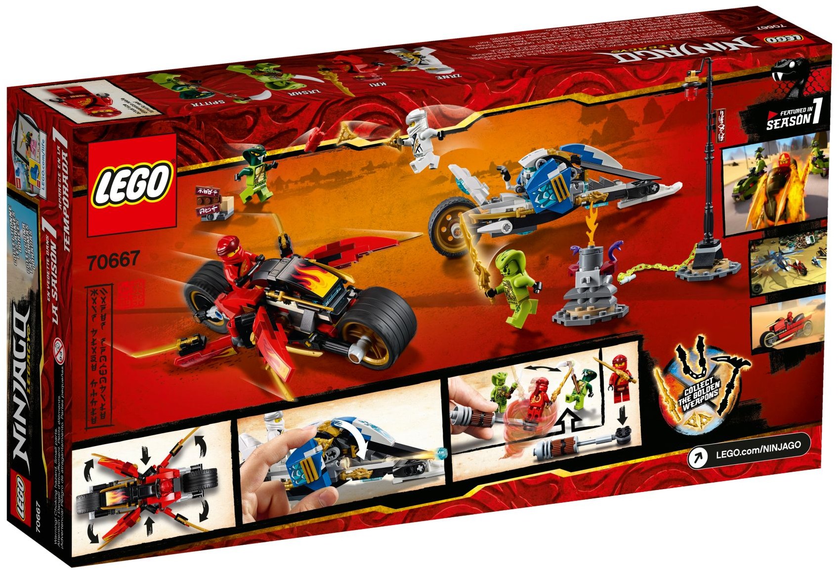 LEGO 70667 Kai's Blade Cycle & Zane's Snowmobile NINJAGO Set - SuperSaverAU - view 4