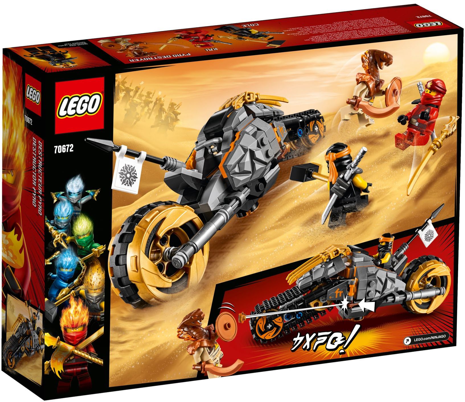 LEGO 70672 Cole's Dirt Bike NINJAGO Set with Ninja Minifigures - SuperSaverAU - view 2