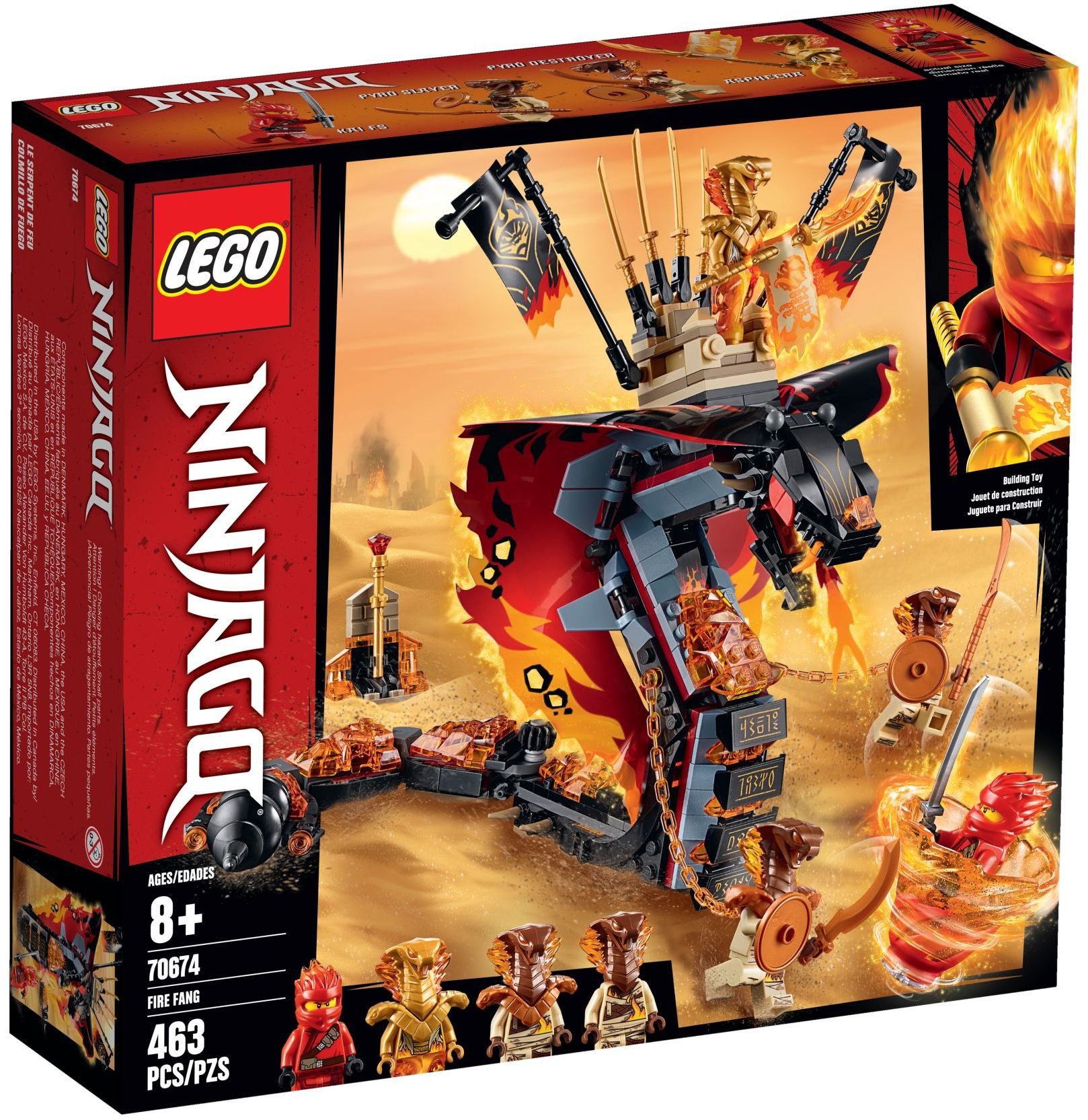 LEGO 70674 Fire Fang Snake Toy Ninja Set - SuperSaverAU - view 1