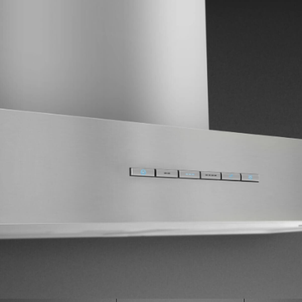 Smeg 70cm Wall Mounted Canopy Rangehood - Stainless Steel, 688m³/h, Boost and Timer - KBTAU700XE